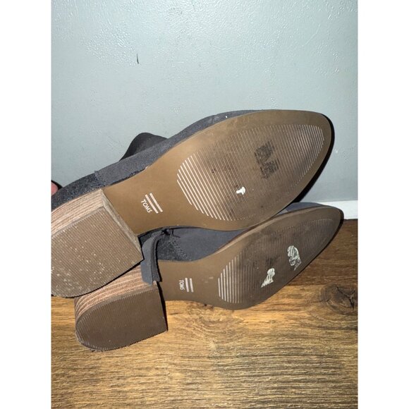 Tom’s Loren Suede Gray Ankle Heeled Boots Bootie Size 7.5 - Picture 10 of 14